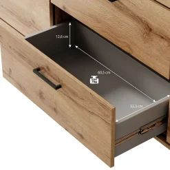 Acapulco - Dressoir - Eiken/zwart - 180x41x91 cm