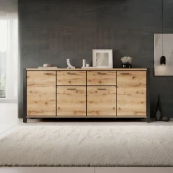 Acapulco - Dressoir - Eiken/zwart - 213x41x91 cm