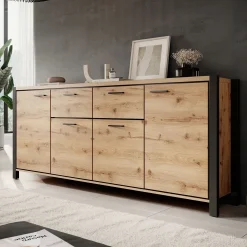 Acapulco - Dressoir - Eiken/zwart - 213x41x91 cm