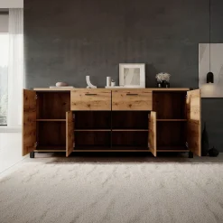 Acapulco - Dressoir - Eiken/zwart - 213x41x91 cm