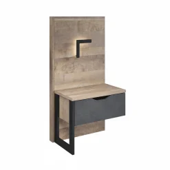 Acasia - Nachtkastje set van 2 - Grijs/eiken - 52x37x100 cm