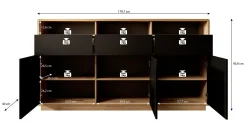 Acuna - Dressoir - Zwart/eiken - 180x40x96 cm