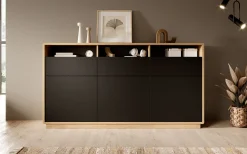 Acuna - Dressoir - Zwart/eiken - 180x40x96 cm