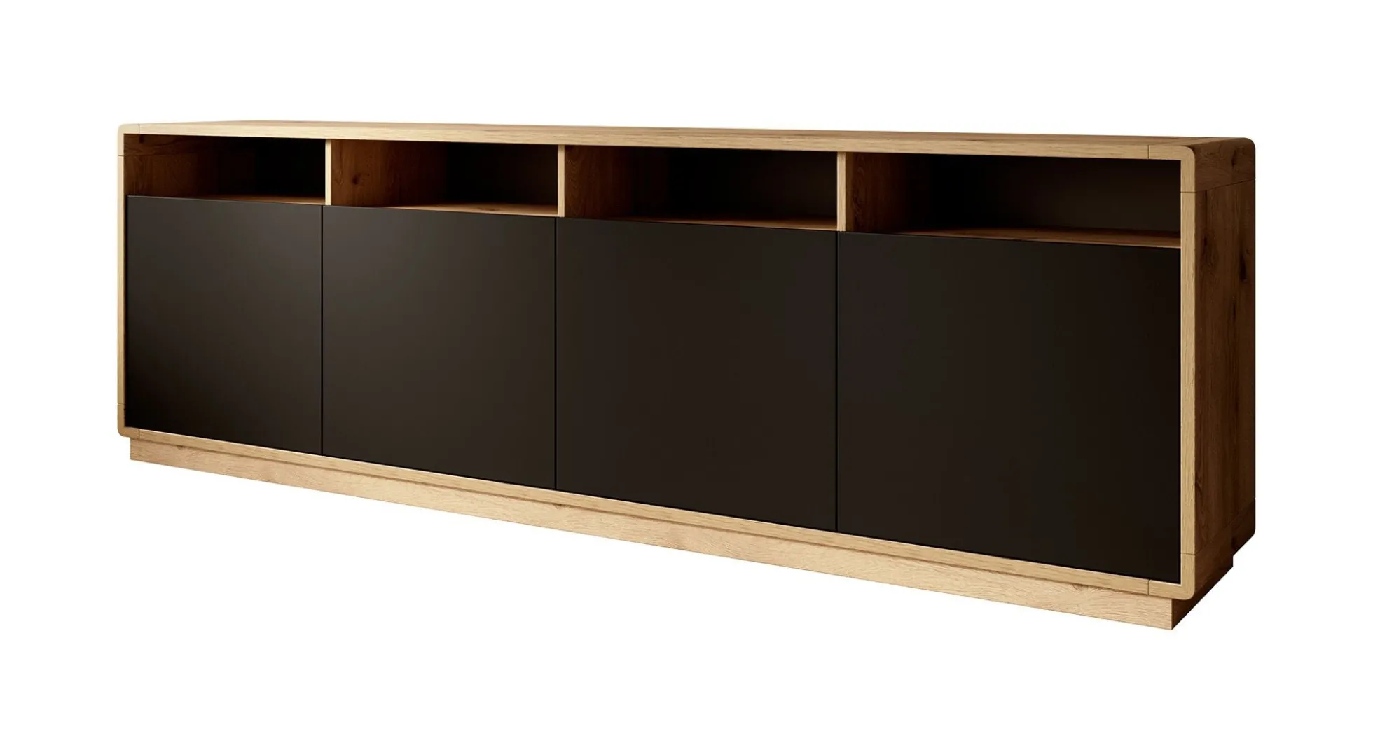 Acuna - Dressoir - Zwart/eiken - 238x40x75 cm
