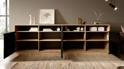 Acuna - Dressoir - Zwart/eiken - 238x40x75 cm