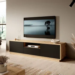 Acuna - TV-Meubel - Zwart/eiken - 180 cm