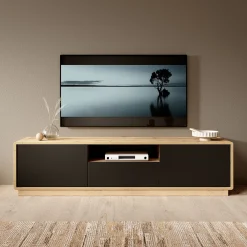 Acuna - TV-Meubel - Zwart/eiken - 180 cm