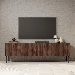 Adelaide - TV-Meubel met 4 deuren - Eiken - 190x40x58 cm
