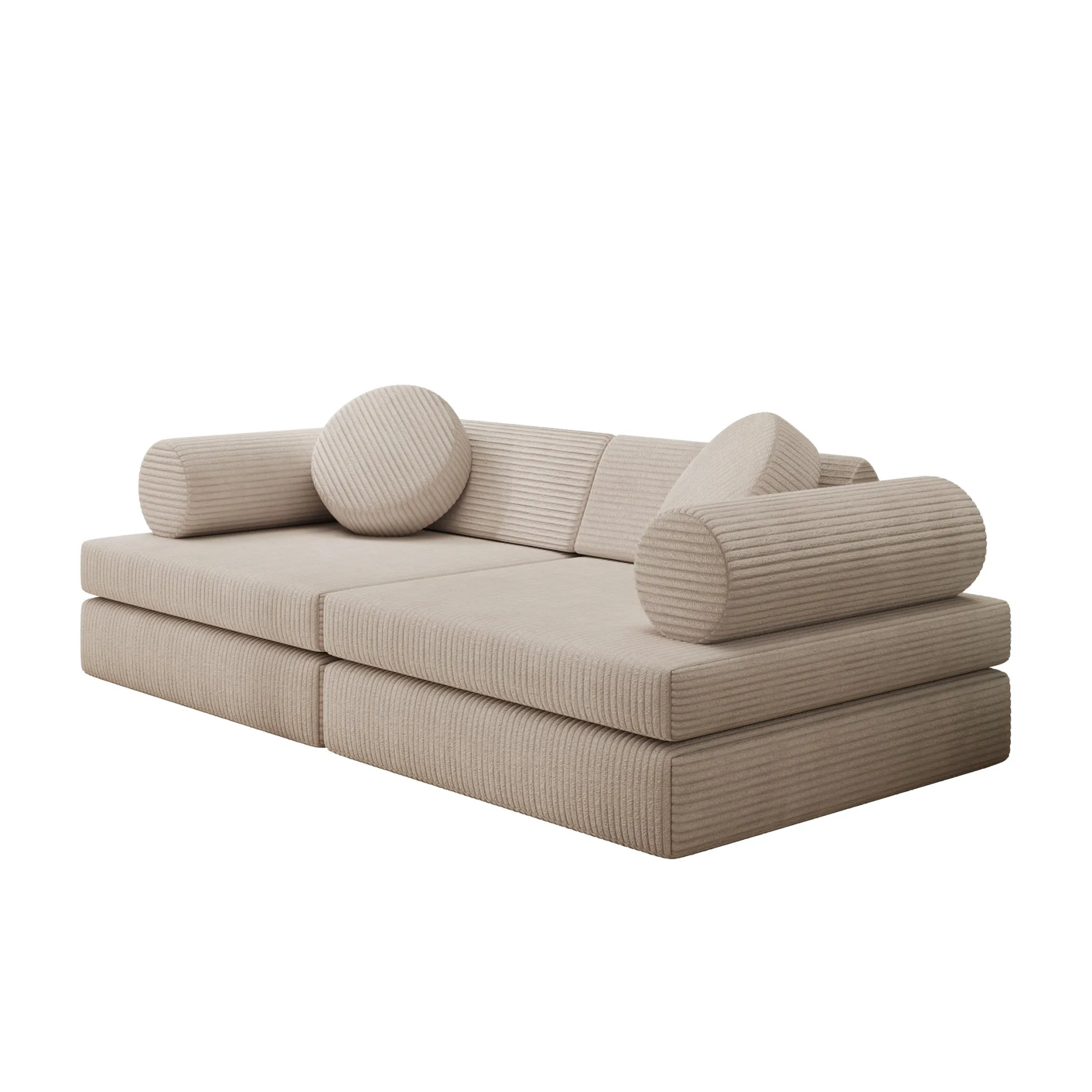 Afterglow - Speelbank - Ribstof beige - 130x65x43 cm