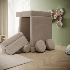 Afterglow - Speelbank - Ribstof beige - 130x65x43 cm