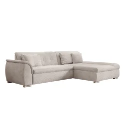 Alberta - Hoekbank 3-zits met slaapfunctie - Ribstof beige - Rechts -