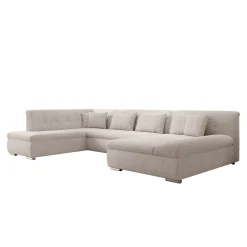 Alberta XL - Hoekbank 5-zits met slaapfunctie - Ribstof beige - Rechts