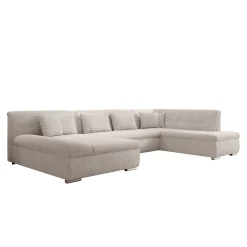 Alberta XL - Hoekbank 5-zits met slaapfunctie - Ribstof beige - Links