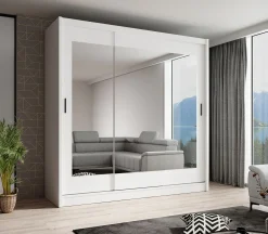 Alcamo 2 - Kledingkast met schuifdeuren - Wit - 205x63x205 cm