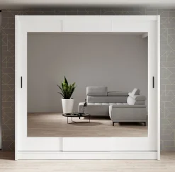 Alcamo 2 - Kledingkast met schuifdeuren - Wit - 205x63x205 cm