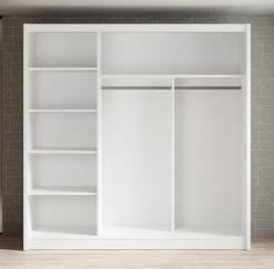 Alcamo - Kledingkast met schuifdeuren - Wit - 205x63x205 cm