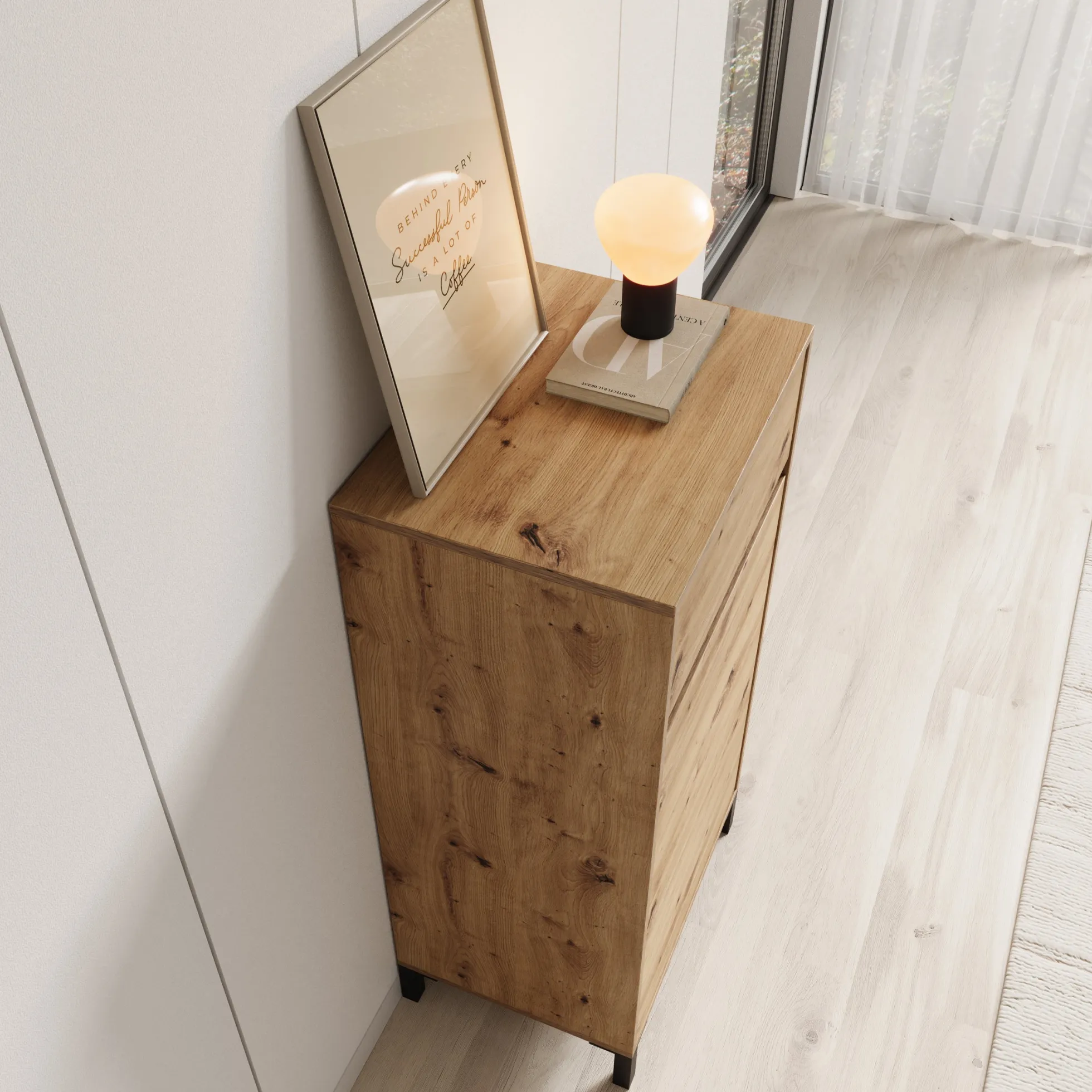 Alessa - Schoenenkast - Eiken - 55x40x110 cm