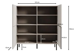 Alex - Dressoir - Beige - 101x42x106 cm