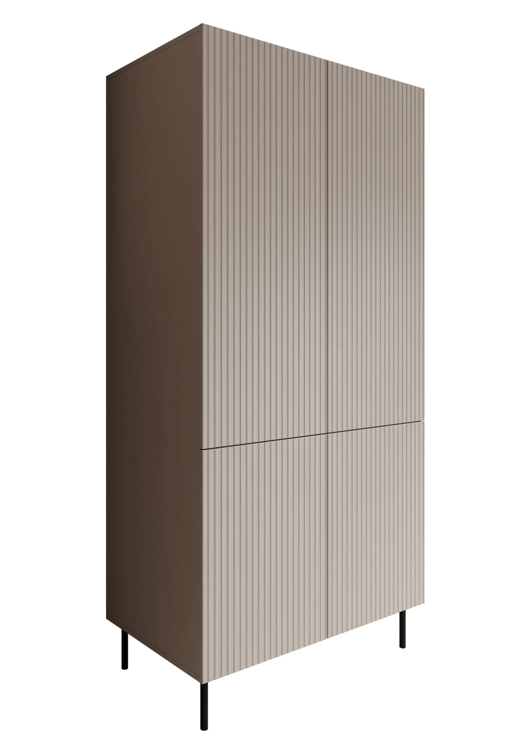 Alex - Kledingkast 4-deurs - Beige - 90x52x185 cm