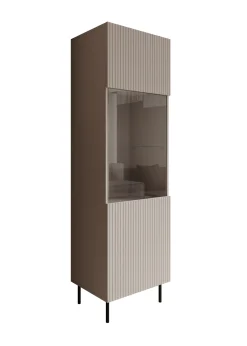 Alex - Vitrinekast - Beige - 55x42x185 cm