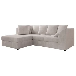 Alfort - Hoekbank 3-zits met chaise longue - Ribstof beige - Links
