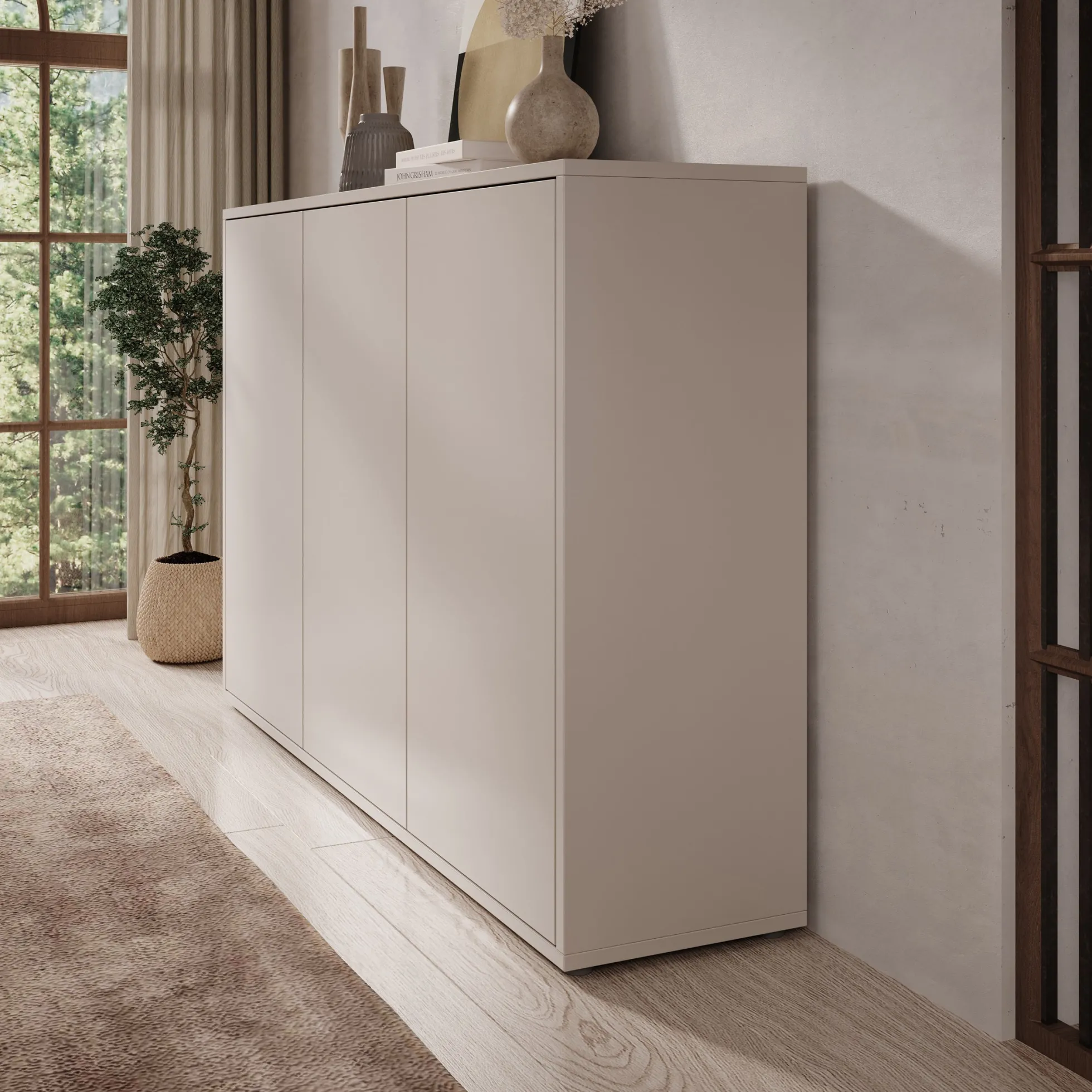 Amber - Dressoir - Beige - 154x35x99 cm