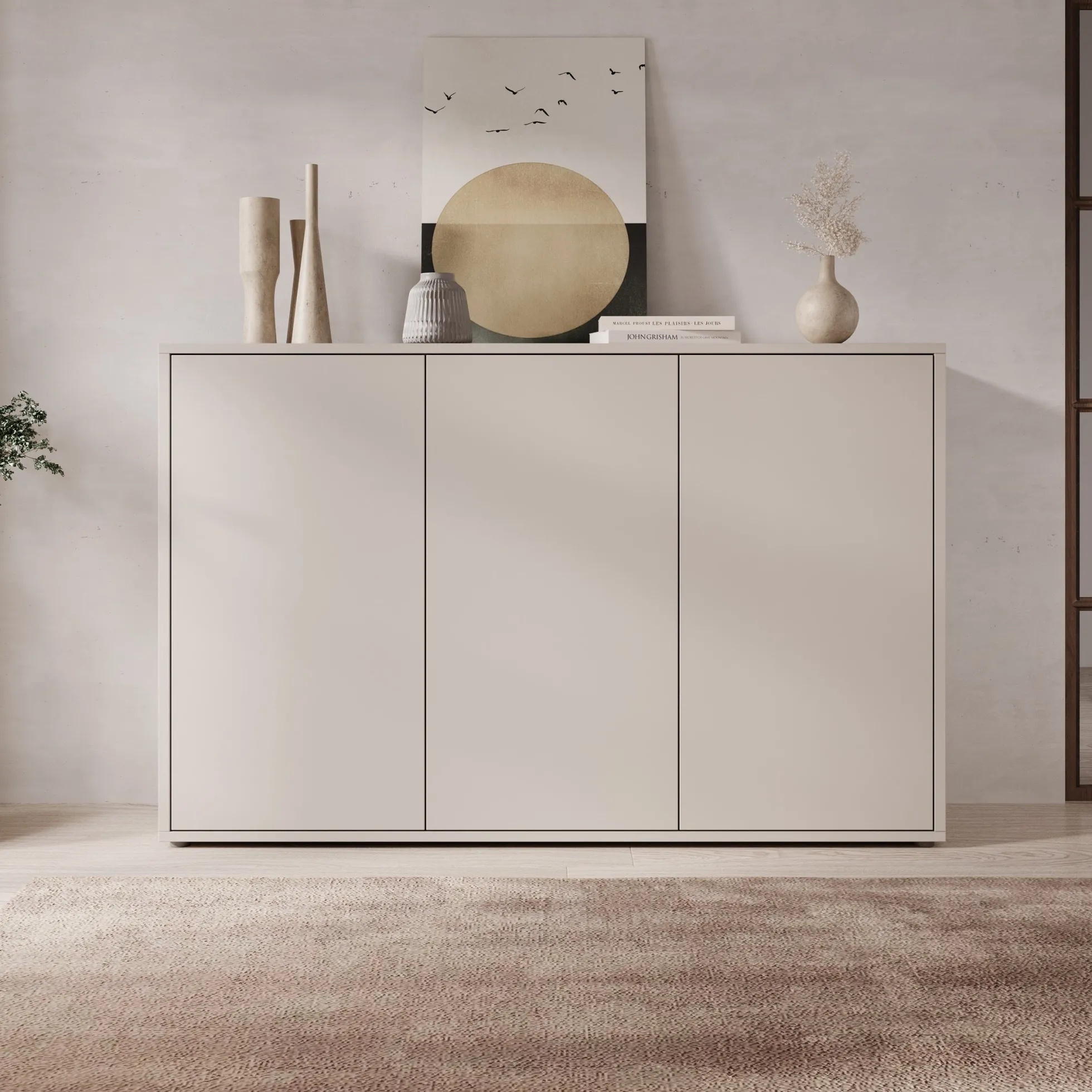 Amber - Dressoir - Beige - 154x35x99 cm