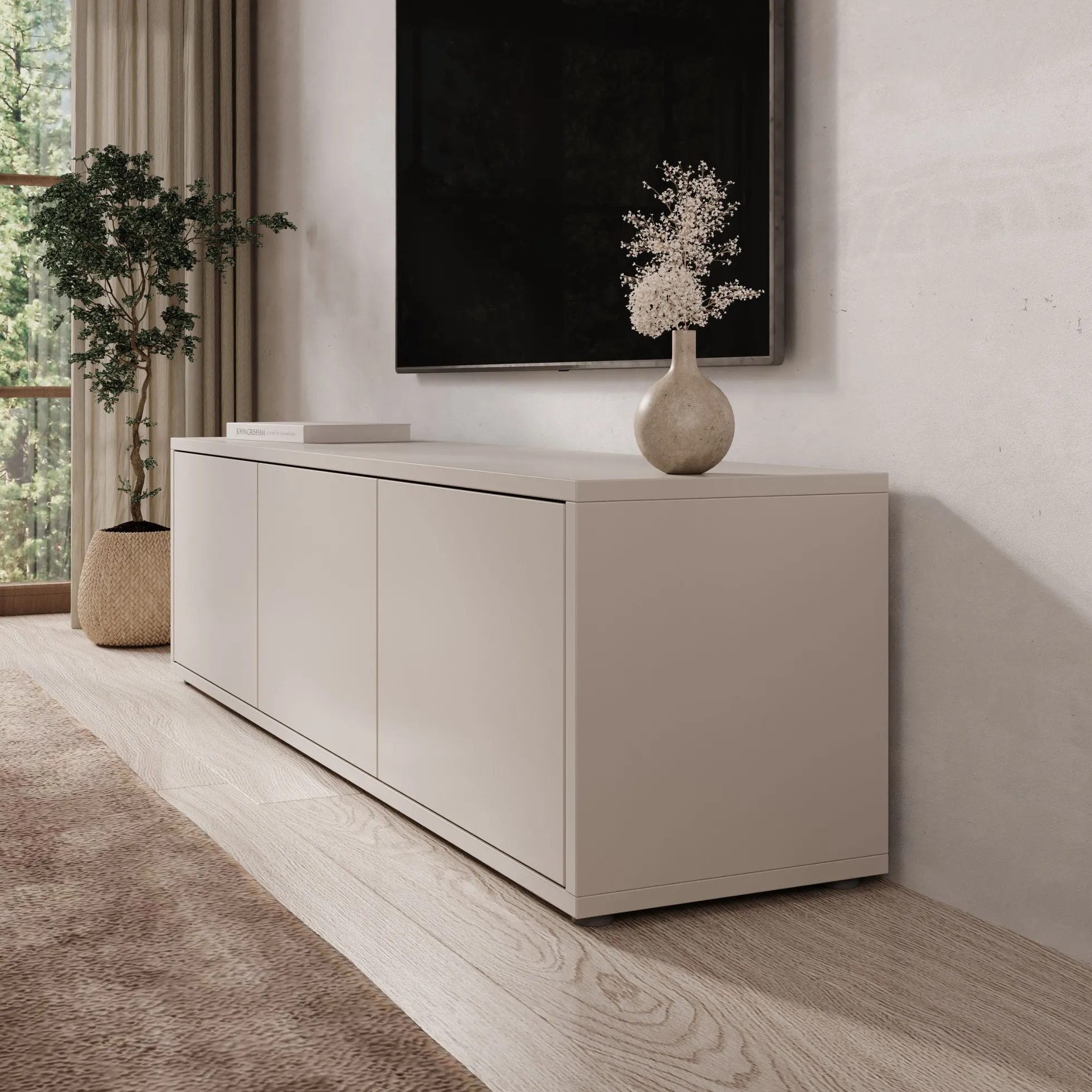 Amber - TV-Meubel - Beige - 154x35x42 cm