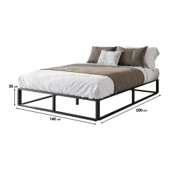 Andrea - Tweepersoonsbed - Metaal zwart - 140x200 cm