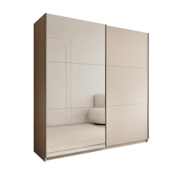 Andros - Kledingkast met schuifdeuren - Beige - 200x58x207 cm