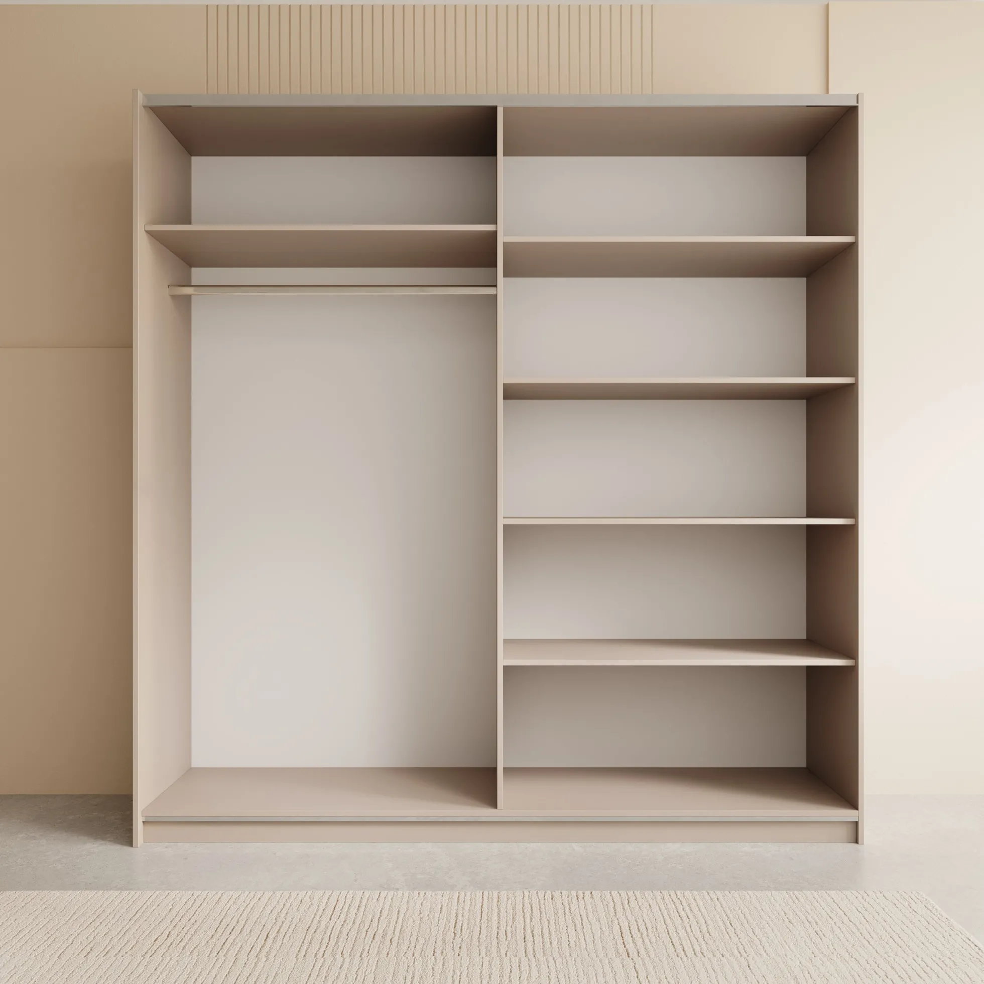 Andros - Kledingkast met schuifdeuren - Beige - 200x58x207 cm