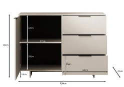 Ankara - Dressoir - Beige - 120x42x90 cm