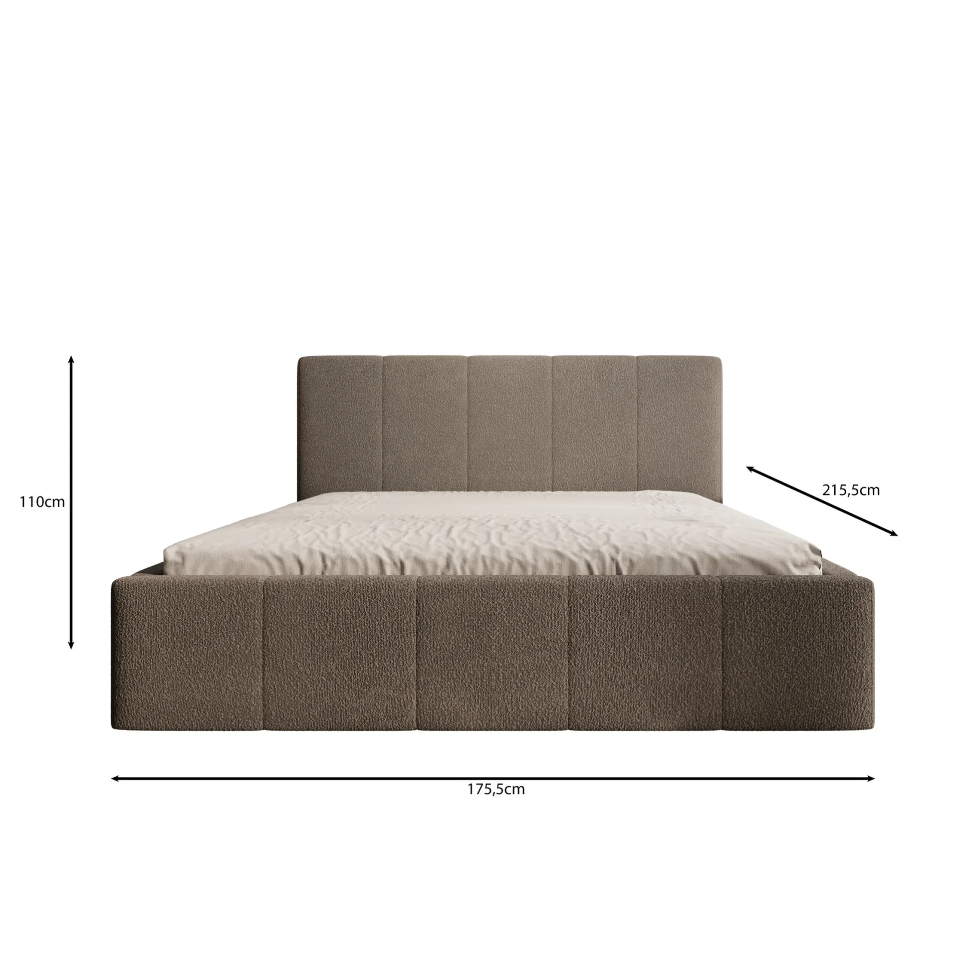Anobon - Tweepersoonsbed - Grijs - 160x200 cm