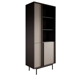 Antigo - Boekenkast - Beige/Antraciet - 83x43x195 cm