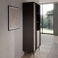 Antigo - Boekenkast - Beige/Antraciet - 83x43x195 cm
