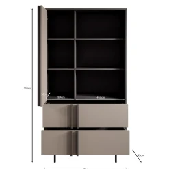 Antigo - Boekenkast - Eiken/Antraciet - 83x43x155 cm