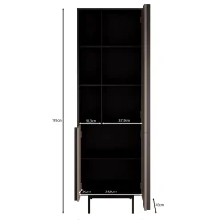 Antigo - Boekenkast - Eiken/Antraciet - 63x43x195 cm