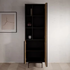 Antigo - Boekenkast - Eiken/Antraciet - 63x43x195 cm
