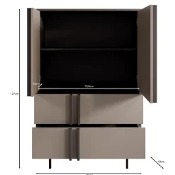 Antigo - Dressoir - Beige/Antraciet - 83x43x127 cm