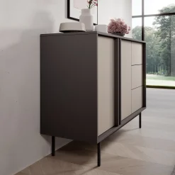 Antigo - Dressoir - Beige/Antraciet - 123x43x87 cm
