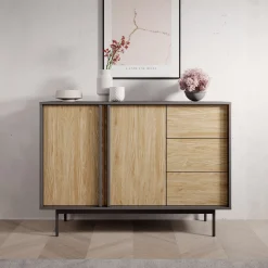 Antigo - Dressoir - Eiken/Antraciet - 123x43x87 cm