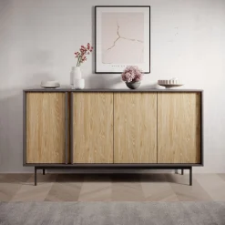 Antigo - Dressoir - Eiken/Antraciet - 163x43x87 cm