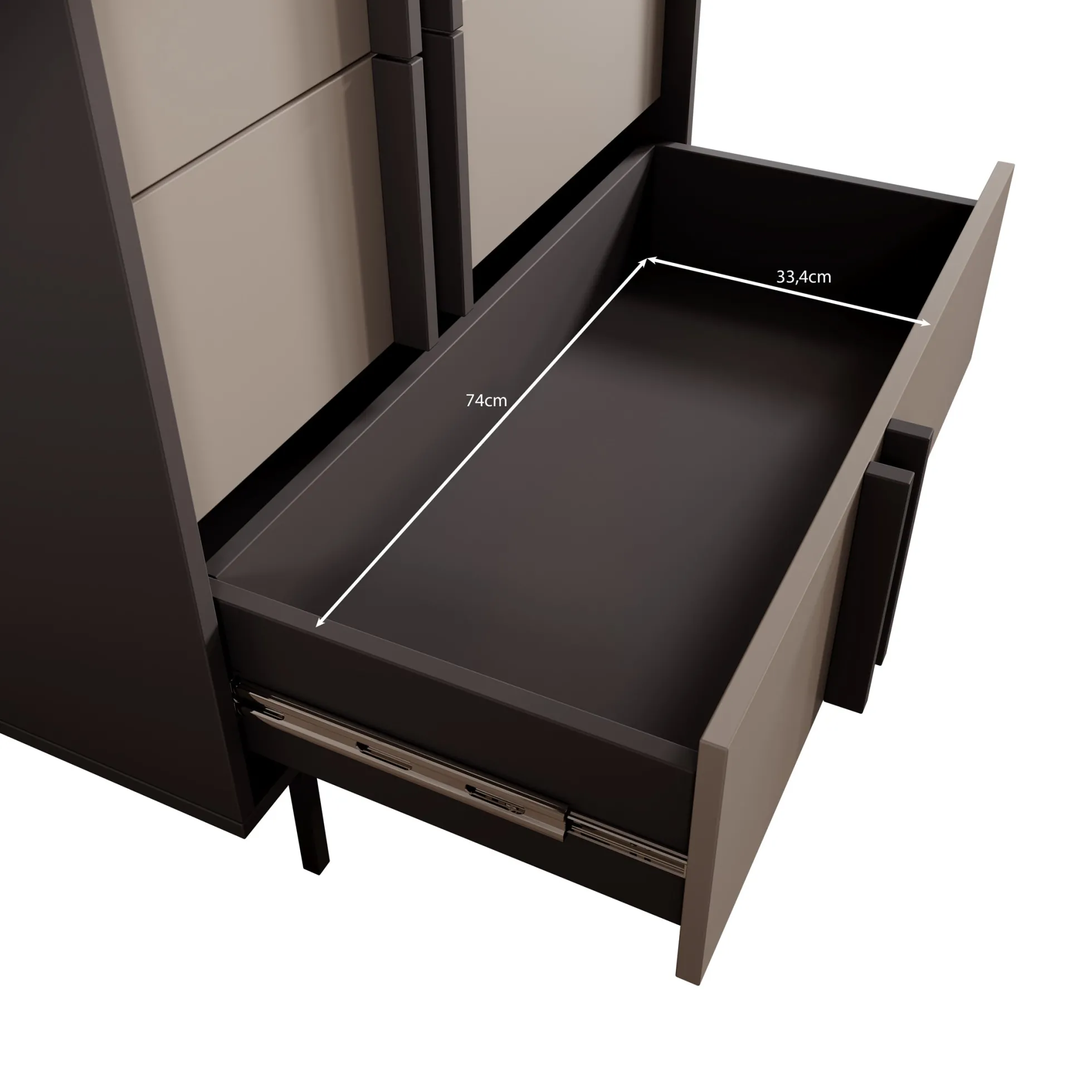 Antigo - Dressoir - Eiken/Antraciet - 83x43x127 cm