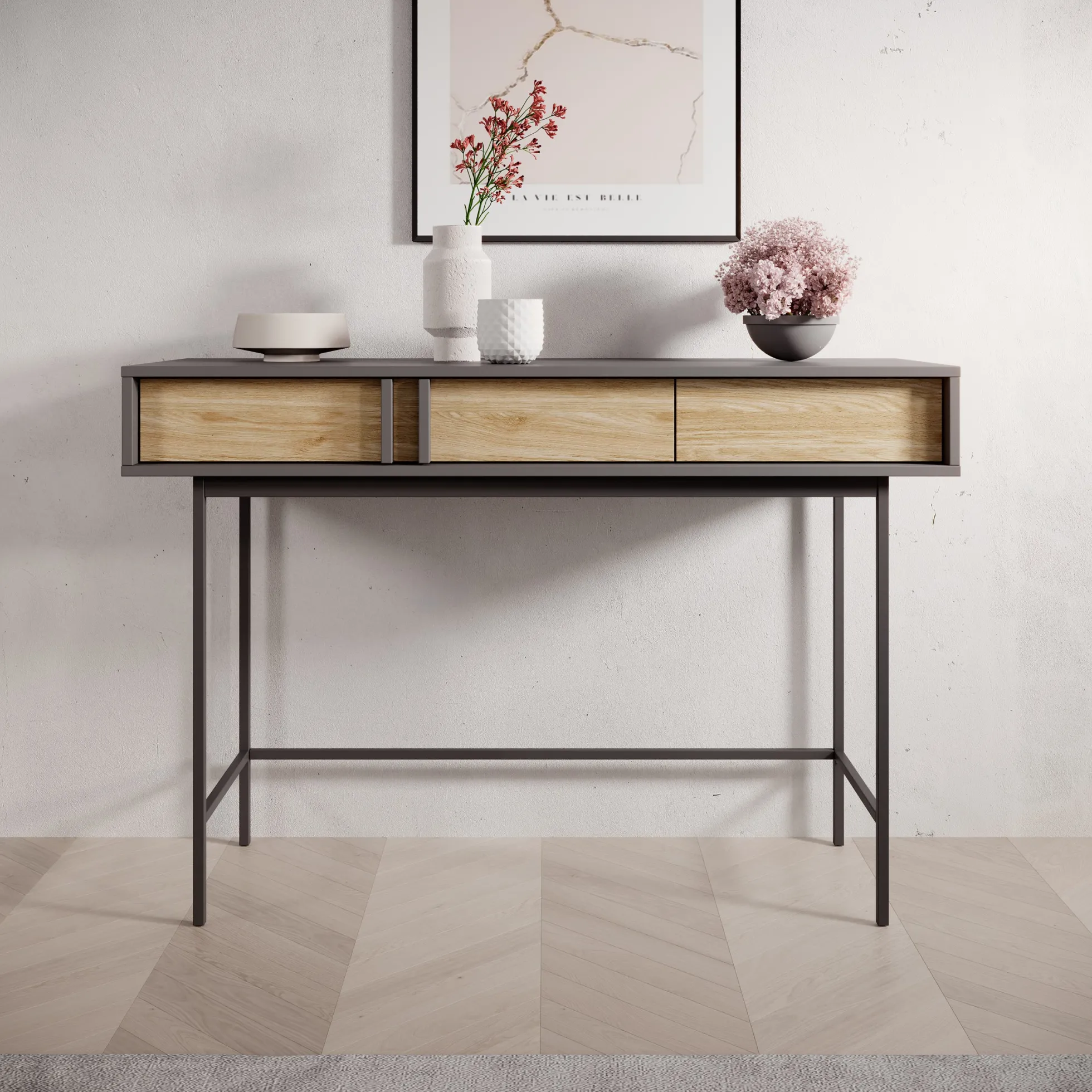 Antigo - Kaptafel - Eiken/Antraciet - 123x43x83 cm