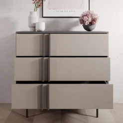 Antigo - Ladekast met 3 lades - Beige/Antraciet - 93x43x87 cm