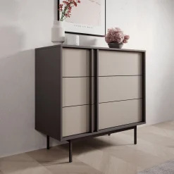 Antigo - Ladekast met 3 lades - Beige/Antraciet - 93x43x87 cm