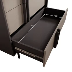 Antigo - Ladekast met 3 lades - Eiken/Antraciet - 93x43x87 cm