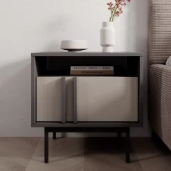 Antigo - Nachtkastje - Beige/Antraciet - 53x43x53 cm