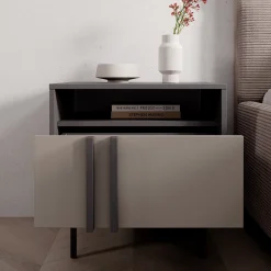 Antigo - Nachtkastje - Beige/Antraciet - 53x43x53 cm