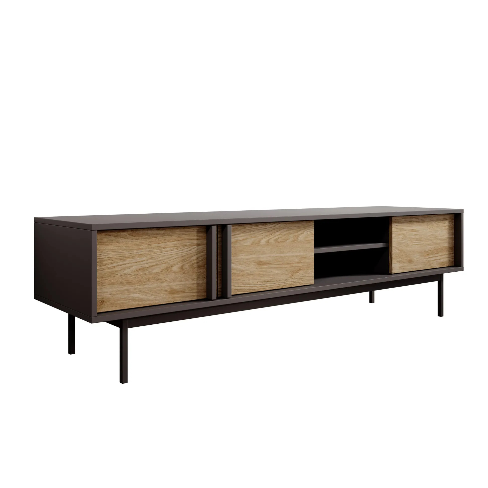 Antigo - TV-Meubel - Eiken/Antraciet - 163x43x43 cm